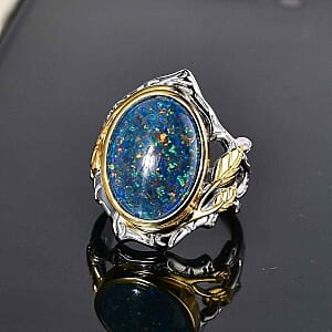 Boulder Opal Triplet 4.79 ctw Ring in Sterling Silver (Size 11.5)