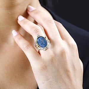 Boulder Opal Triplet 4.79 ctw Ring in Sterling Silver (Size 11.5)