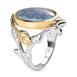 Boulder Opal Triplet 4.79 ctw Ring in Sterling Silver (Size 11.5)