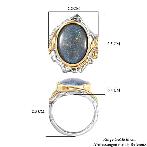 Boulder Opal Triplet 4.79 ctw Ring in Sterling Silver (Size 11.5)