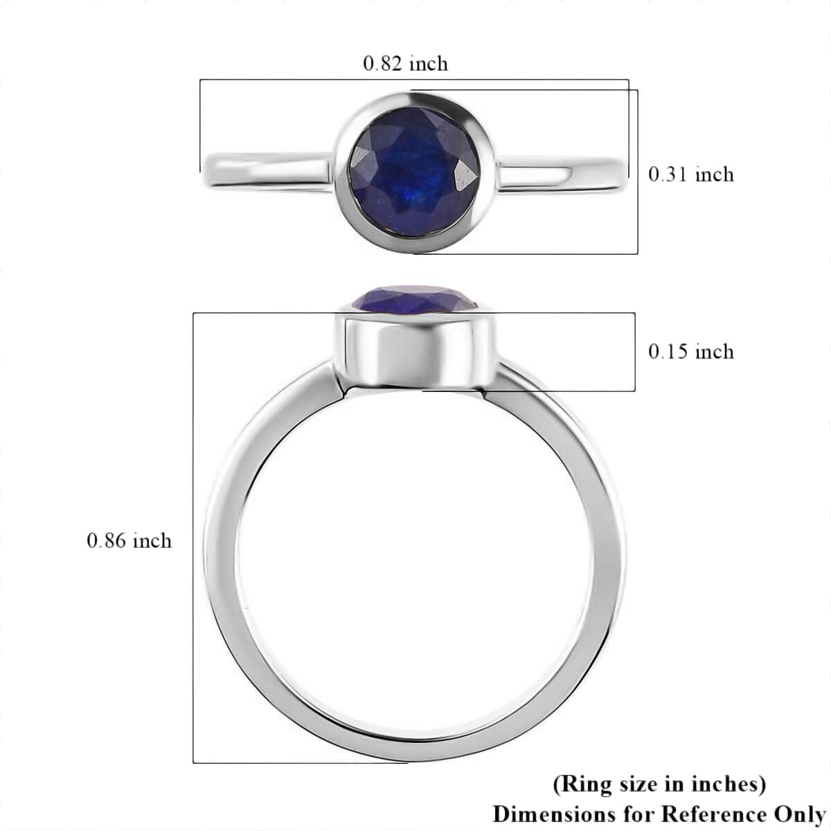 Masoala Sapphire (D) Solitaire Ring in Platinum Over Sterling Silver (Size 6.0) 1.30 ctw image number 5