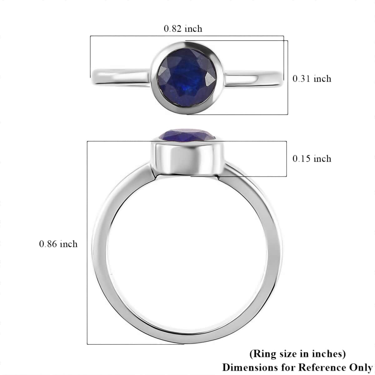 Masoala Sapphire (D) Solitaire Ring in Platinum Over Sterling Silver (Size 7.0) 1.30 ctw image number 5