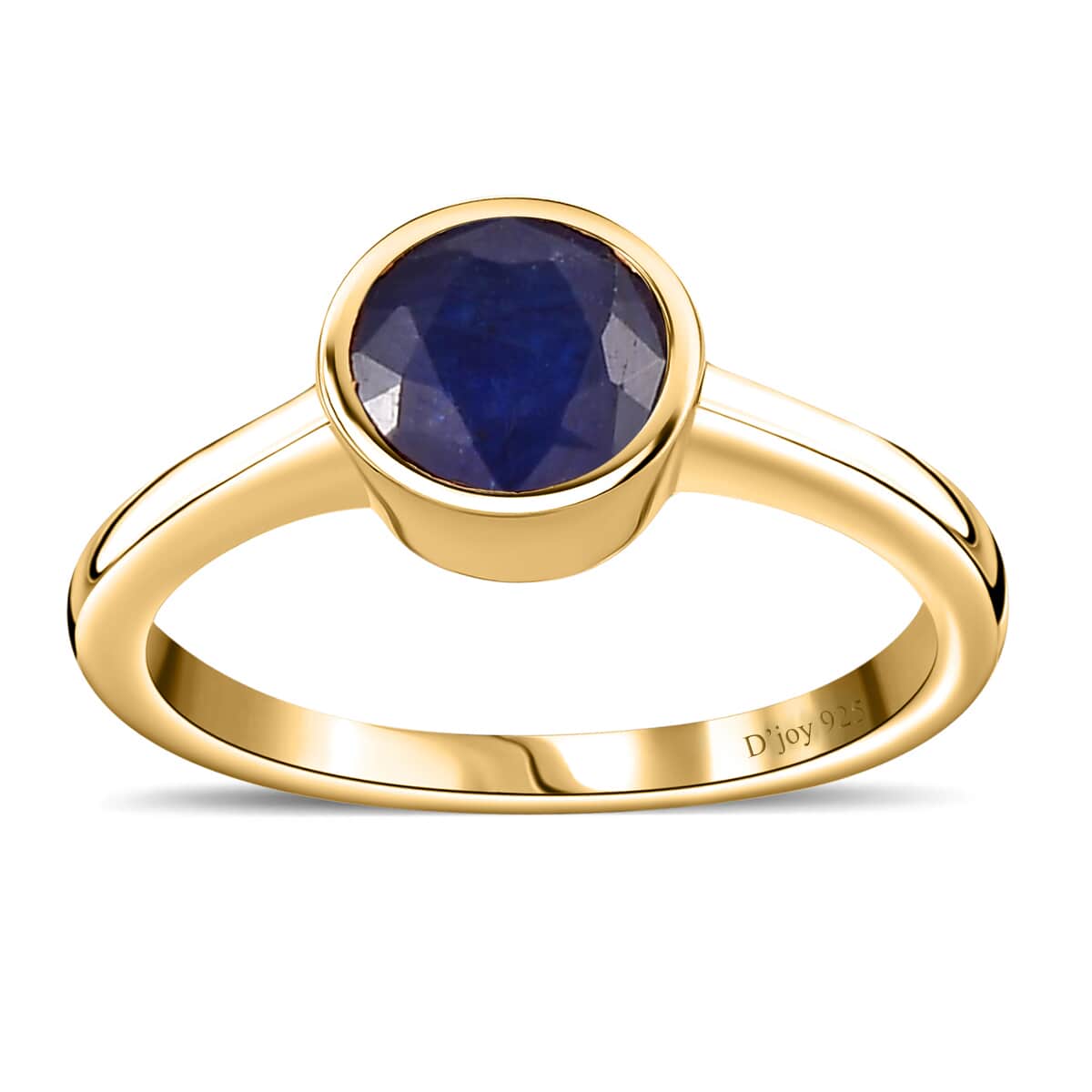 Masoala Sapphire (D) Solitaire Ring in Vermeil Yellow Gold Over Sterling Silver (Size 6.0) 1.30 ctw image number 0