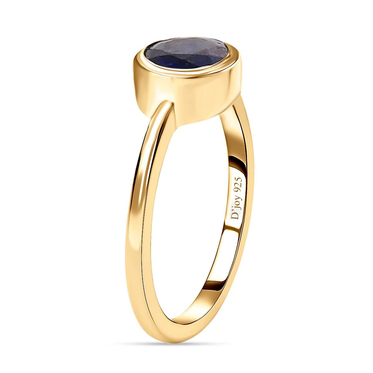 Masoala Sapphire (D) Solitaire Ring in Vermeil Yellow Gold Over Sterling Silver (Size 7.0) 1.30 ctw image number 3