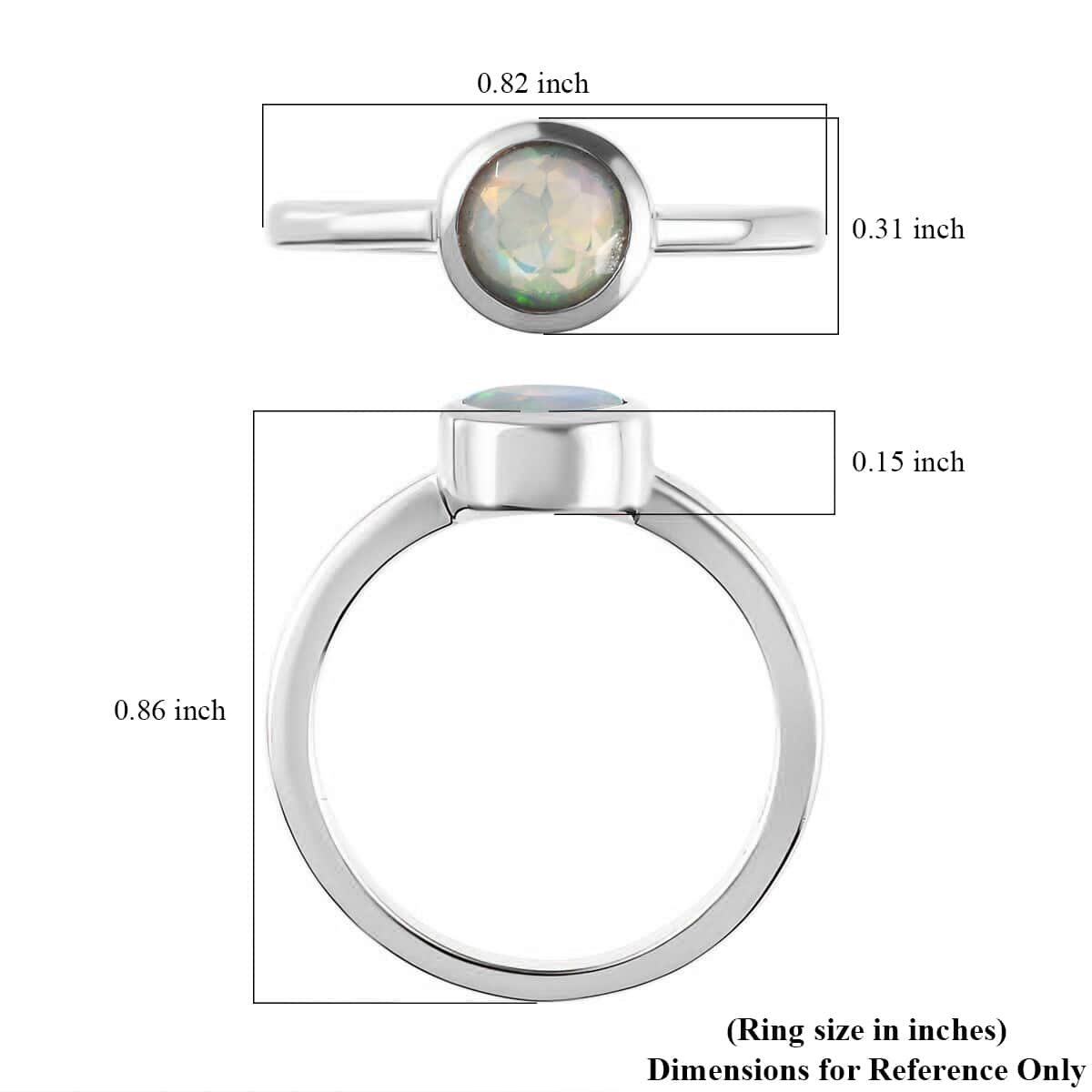 Ethiopian Welo Opal Solitaire Ring in Platinum Over Sterling Silver (Size 5) 0.60 ctw image number 5