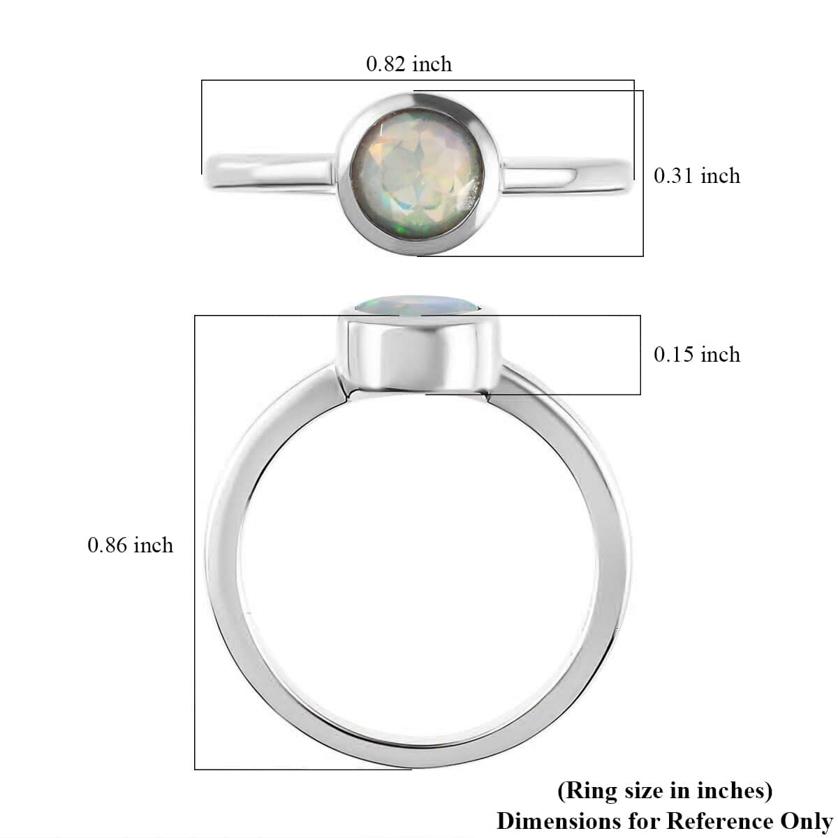 Ethiopian Welo Opal Solitaire Ring in Platinum Over Sterling Silver (Size 6.0) 0.60 ctw image number 5