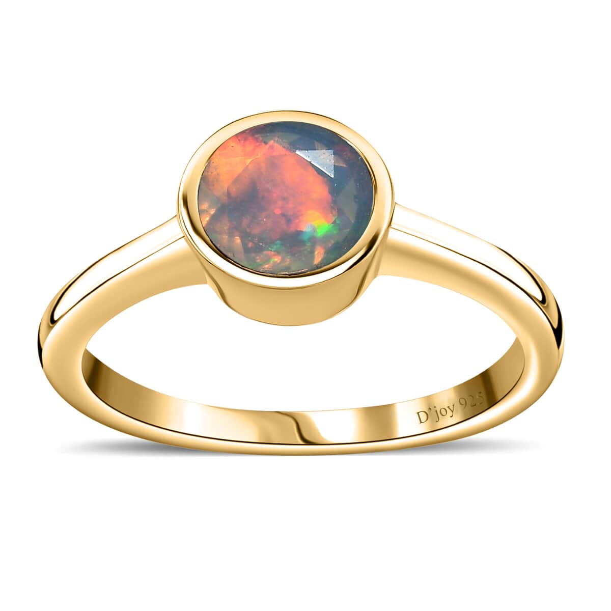 Ethiopian Welo Opal Solitaire Ring in Vermeil Yellow Gold Over Sterling Silver (Size 6.0) 0.60 ctw image number 0