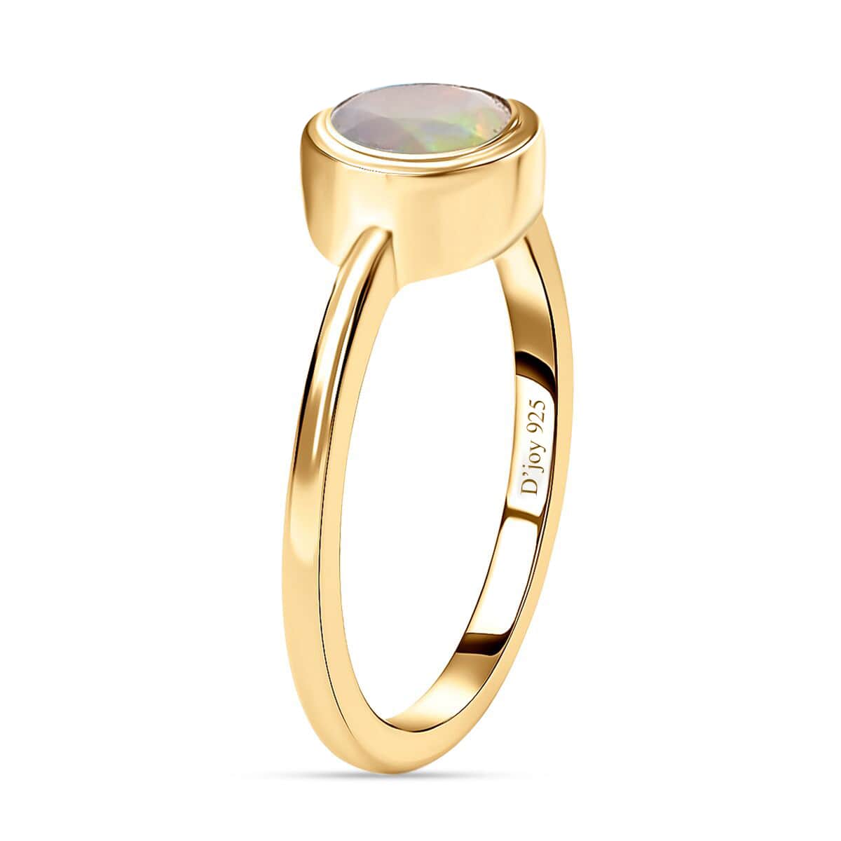 Ethiopian Welo Opal Solitaire Ring in Vermeil Yellow Gold Over Sterling Silver (Size 6.0) 0.60 ctw image number 3