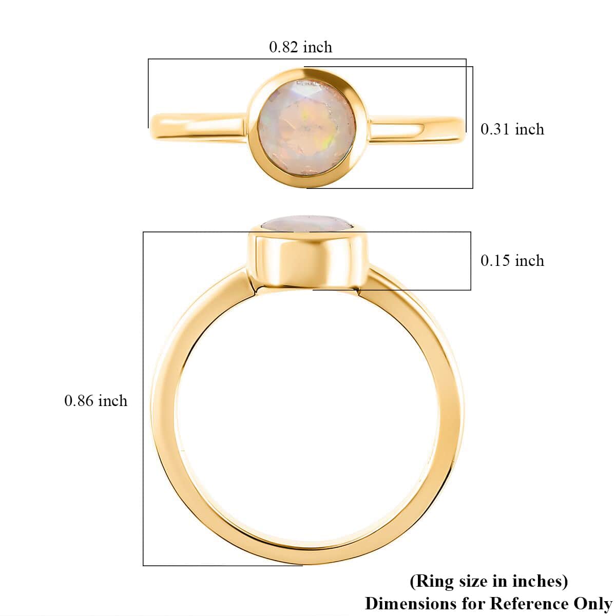 Ethiopian Welo Opal Solitaire Ring in Vermeil Yellow Gold Over Sterling Silver (Size 6.0) 0.60 ctw image number 5