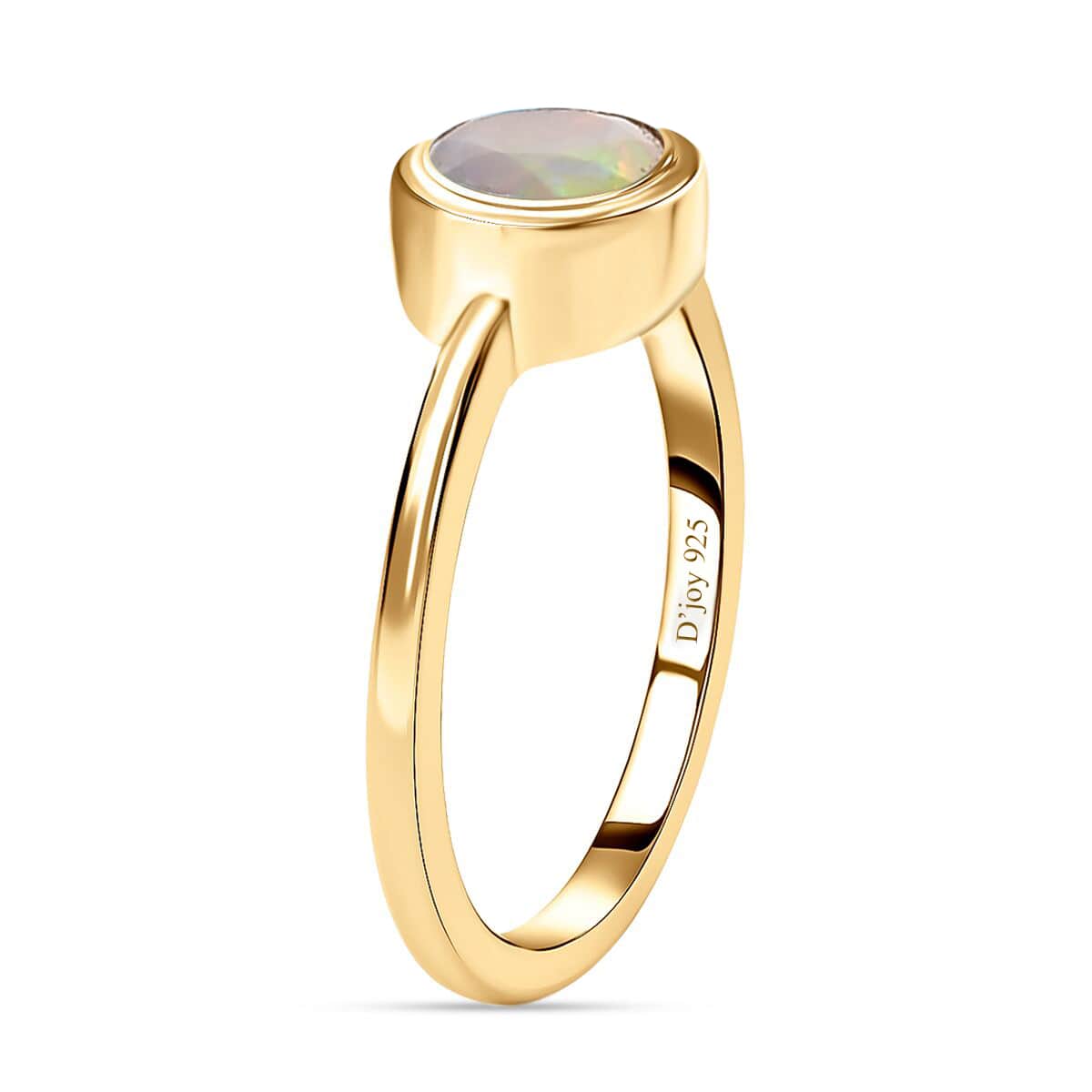 Ethiopian Welo Opal Solitaire Ring in Vermeil Yellow Gold Over Sterling Silver (Size 8.0) 0.60 ctw image number 3