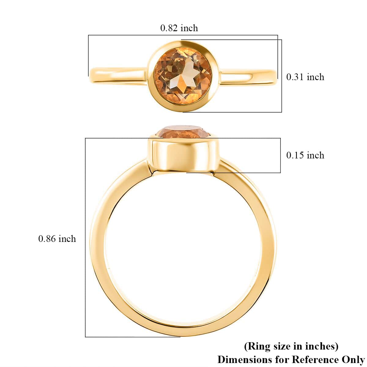 Brazilian Citrine Solitaire Ring in Vermeil Yellow Gold Over Sterling Silver (Size 6.0) 0.80 ctw image number 5