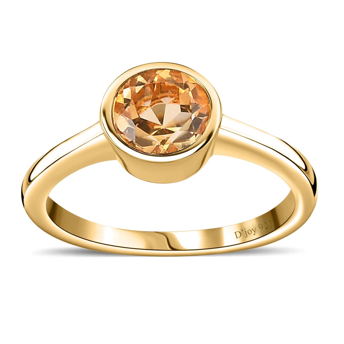 Brazilian Citrine Solitaire Ring in Vermeil Yellow Gold Over Sterling Silver (Size 7.0) 0.80 ctw image number 0