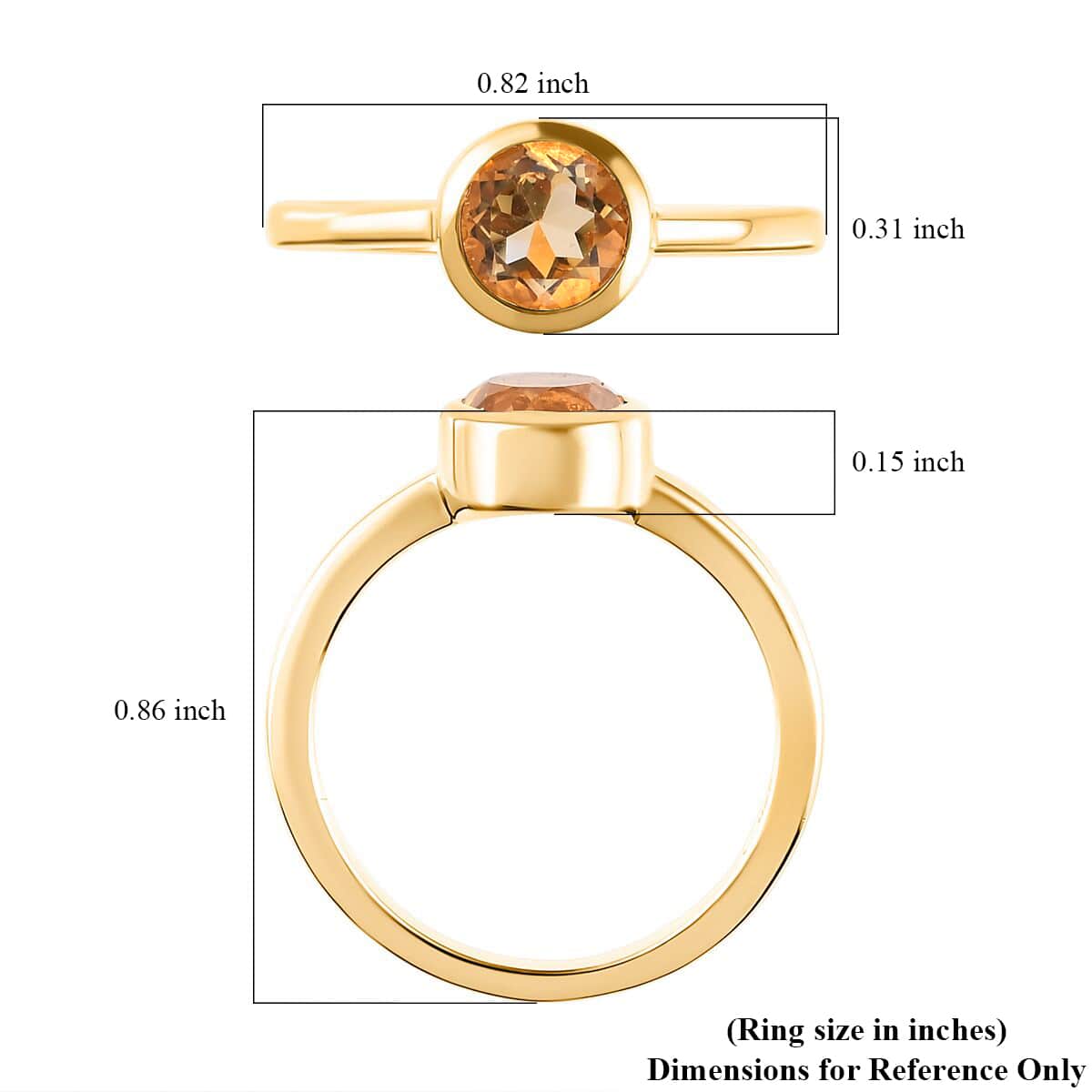 Brazilian Citrine Solitaire Ring in Vermeil Yellow Gold Over Sterling Silver (Size 7.0) 0.80 ctw image number 5