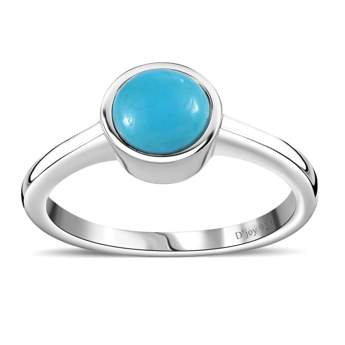 Sleeping Beauty Turquoise Solitaire Ring in Platinum Over Sterling Silver (Size 6.0) 0.85 ctw image number 0