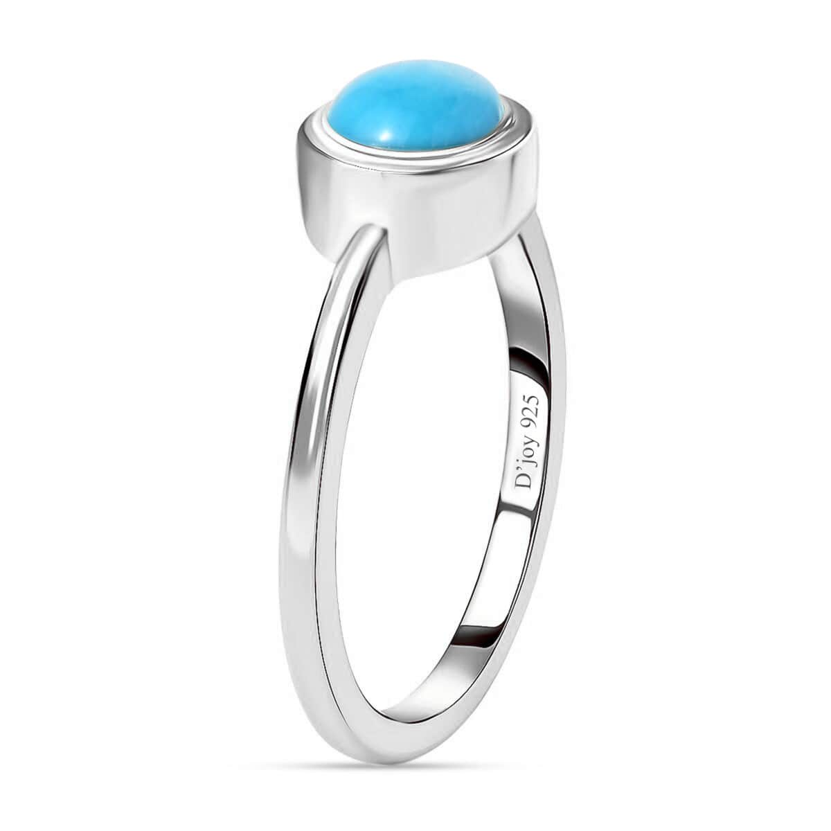 Sleeping Beauty Turquoise Solitaire Ring in Platinum Over Sterling Silver (Size 9.0) 0.85 ctw image number 3