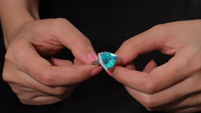 Peacock Quartz, White Zircon Ring in Platinum Over Sterling Silver (Size 6.0) 11.00 ctw