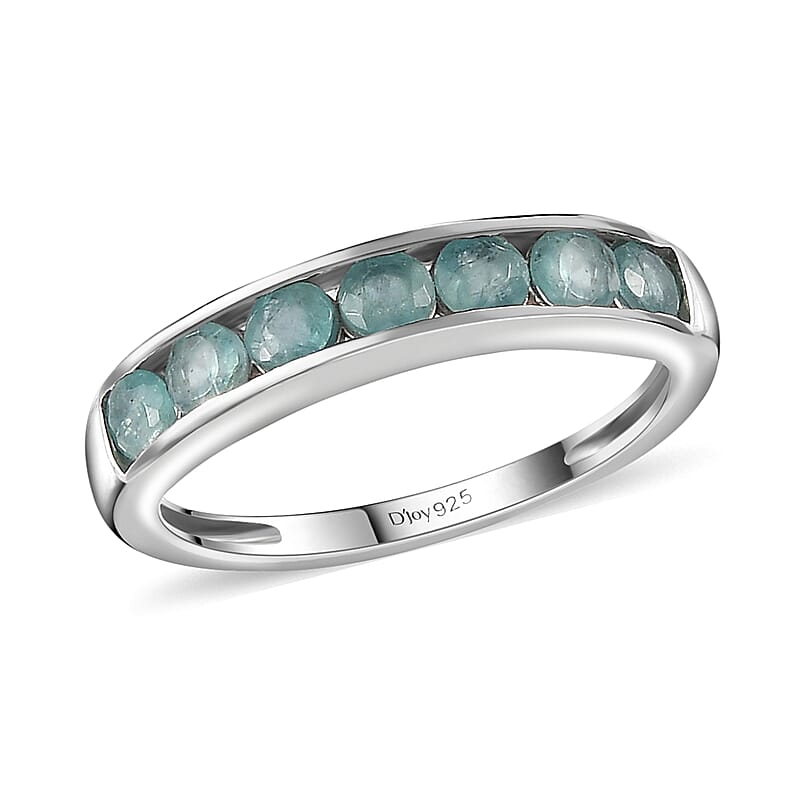 Grandidierite 7 Stone Ring in Platinum Over Sterling Silver (Size 6) 0.85 ctw