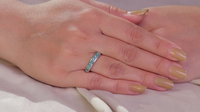 Grandidierite 7 Stone Ring in Platinum Over Sterling Silver 0.85 ctw
