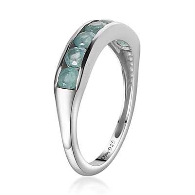 Grandidierite 7 Stone Ring in Platinum Over Sterling Silver (Size 6) 0.85 ctw