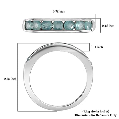 Grandidierite 7 Stone Ring in Platinum Over Sterling Silver (Size 6) 0.85 ctw