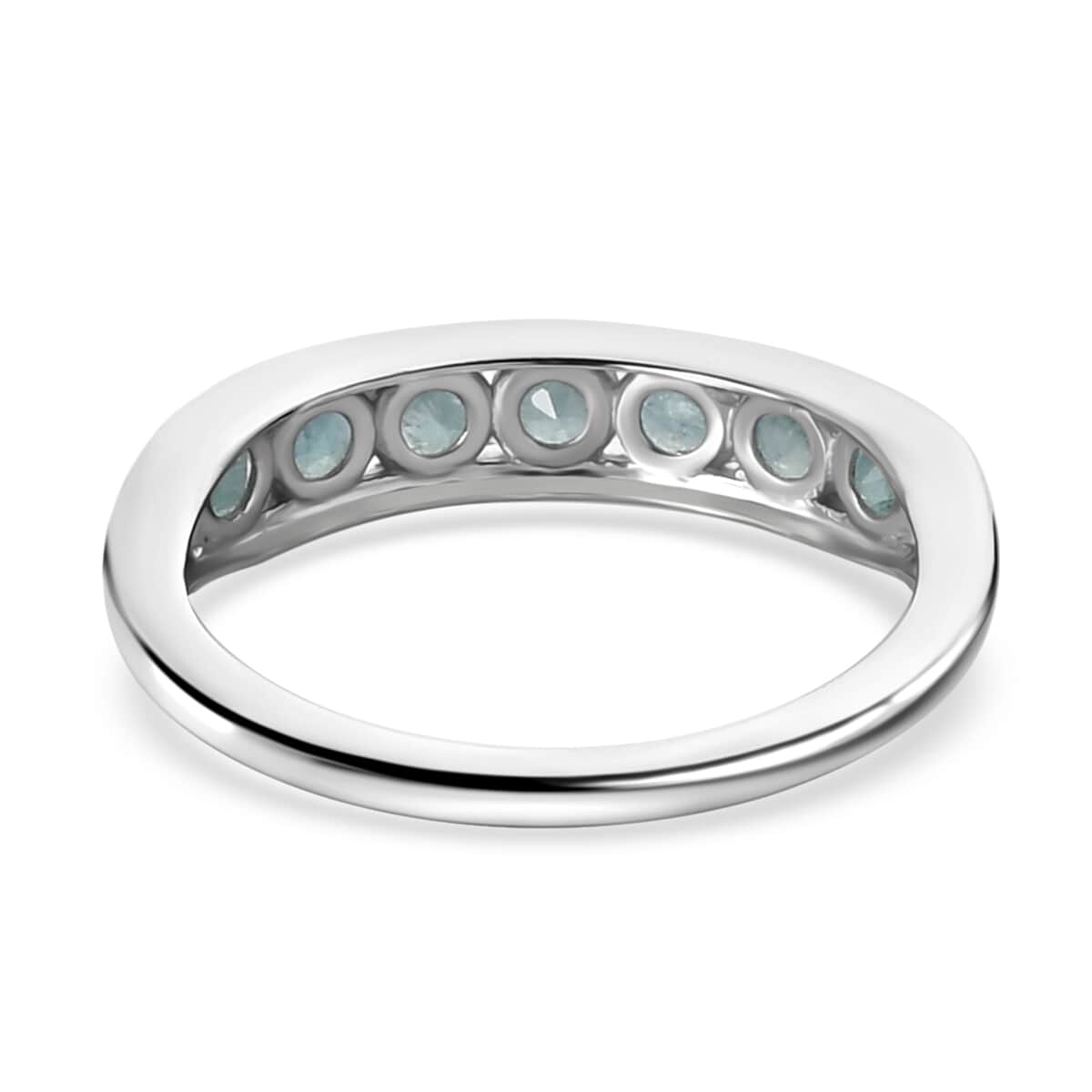 Grandidierite 7 Stone Ring in Platinum Over Sterling Silver (Size 9.0) 0.85 ctw image number 4