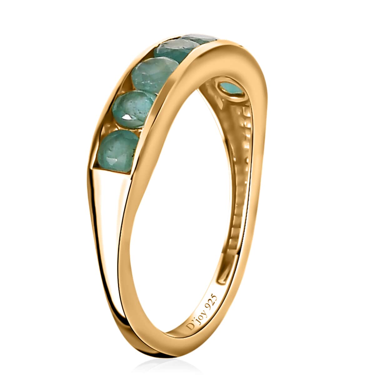 Grandidierite 7 Stone Ring in Vermeil Yellow Gold Over Sterling Silver (Size 6.0) 0.85 ctw image number 3