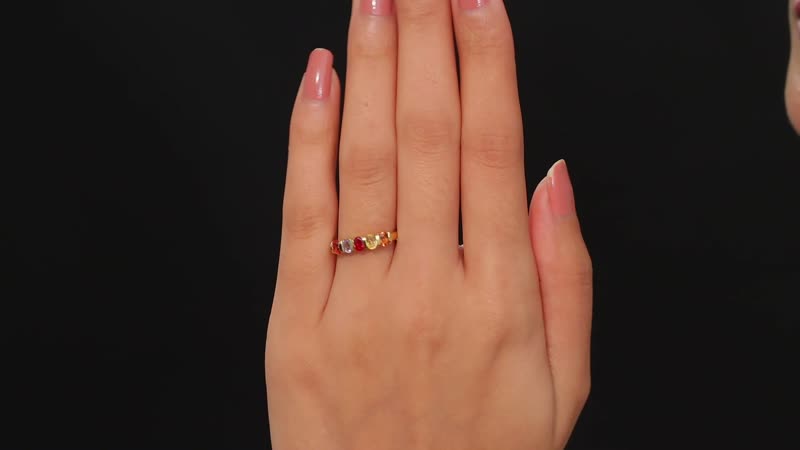 Multi Sapphire 5 Stone Ring in Vermeil YG Over Sterling Silver (Size 6.0) 1.35 ctw