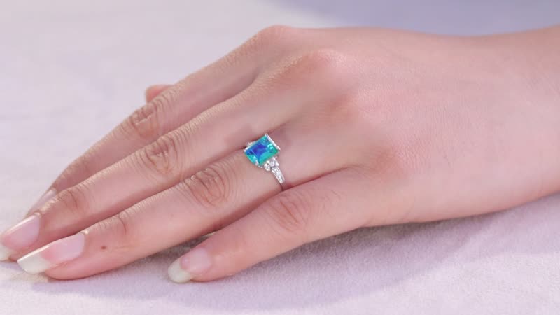 Peacock Quartz, White Zircon Ring in Platinum Over Sterling Silver (Size 7.0) 1.85 ctw