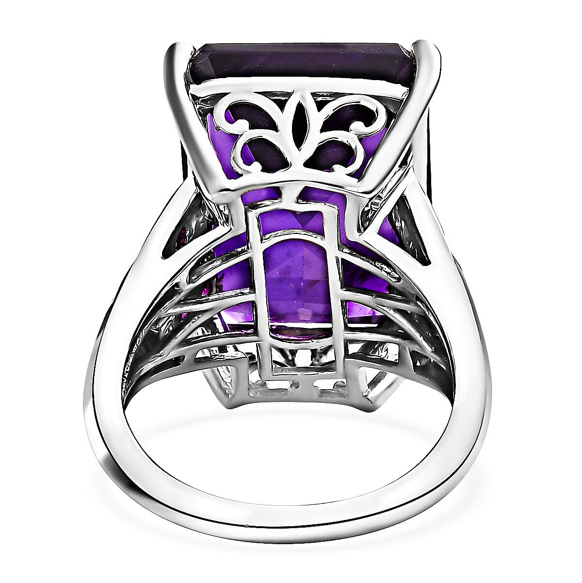 African Amethyst, Multi Gemstone Ring in Platinum Over Sterling Silver (Size 6.0) 17.35 ctw