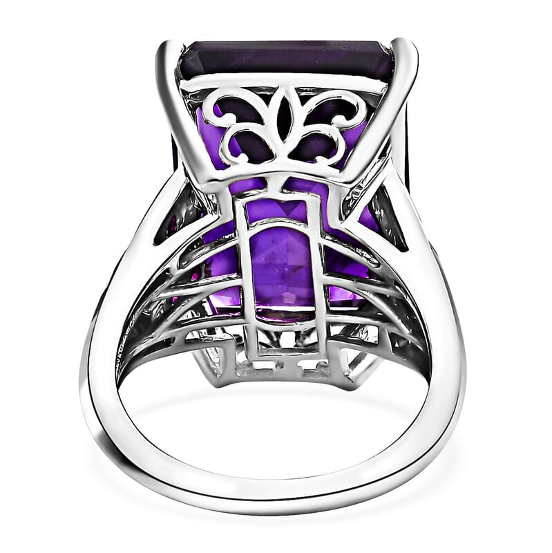 African Amethyst, Multi Gemstone Ring in Platinum Over Sterling Silver (Size 6.0) 17.35 ctw
