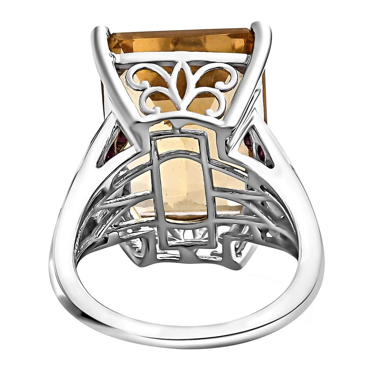 Brazilian Citrine and Multi Gemstone Ring in Platinum Over Sterling Silver (Size 6.0) 17.50 ctw image number 4