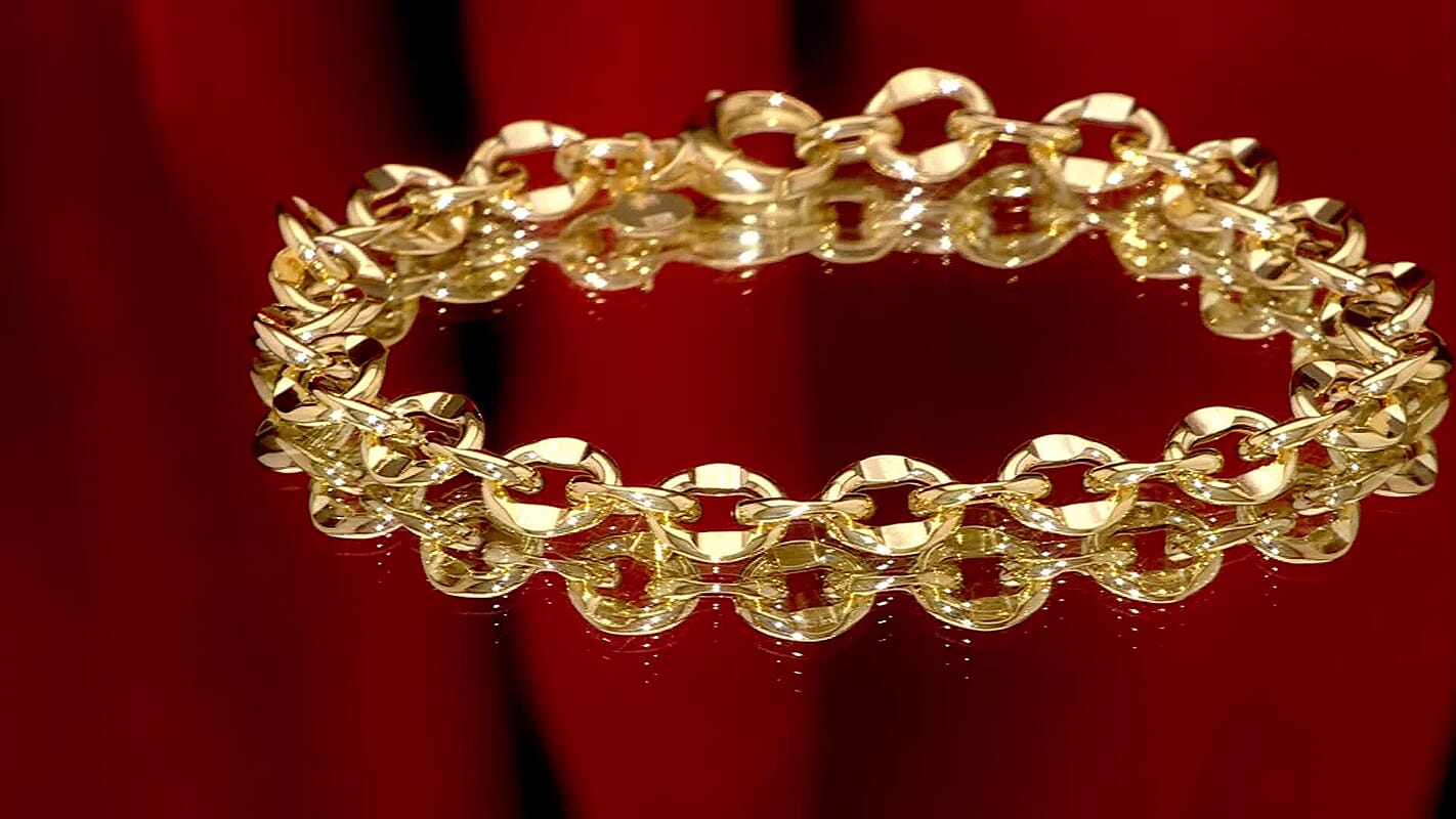 Specchio Rolo Italian 10K Yellow Gold 6.5mm Bracelet (7.50 In) 3.55 Grams