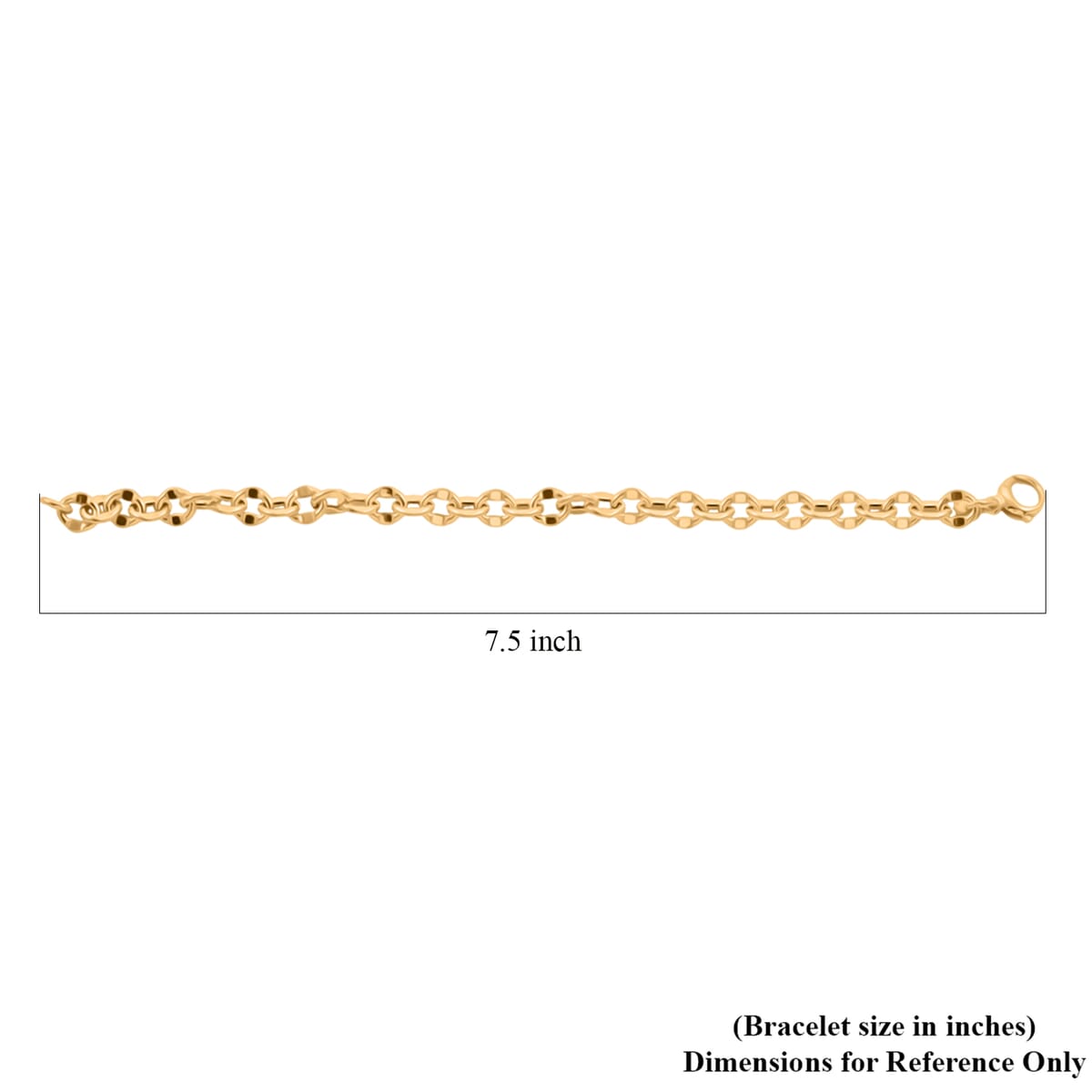 Doorbuster Specchio Rolo Italian 10K Yellow Gold 6.5mm Bracelet (7.50 In) 3.55 Grams image number 3