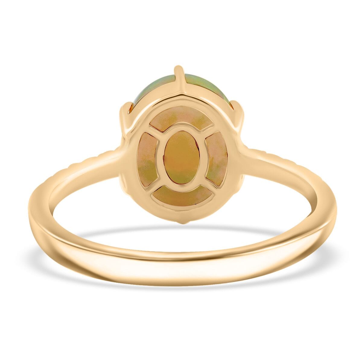 Certified & Appraised Luxoro 10K Yellow Gold AAA Ethiopian Welo Opal and G-H I2 Diamond Ring (Size 6.0) 2.85 ctw image number 4