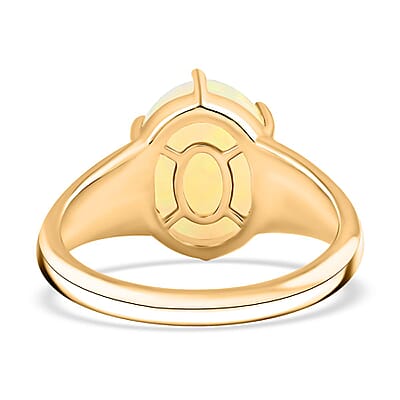 Certified & Appraised Luxoro AAA Ethiopian Welo Opal and Diamond I2 2.80 ctw Ring in 10K Yellow Gold (Size 10.0)