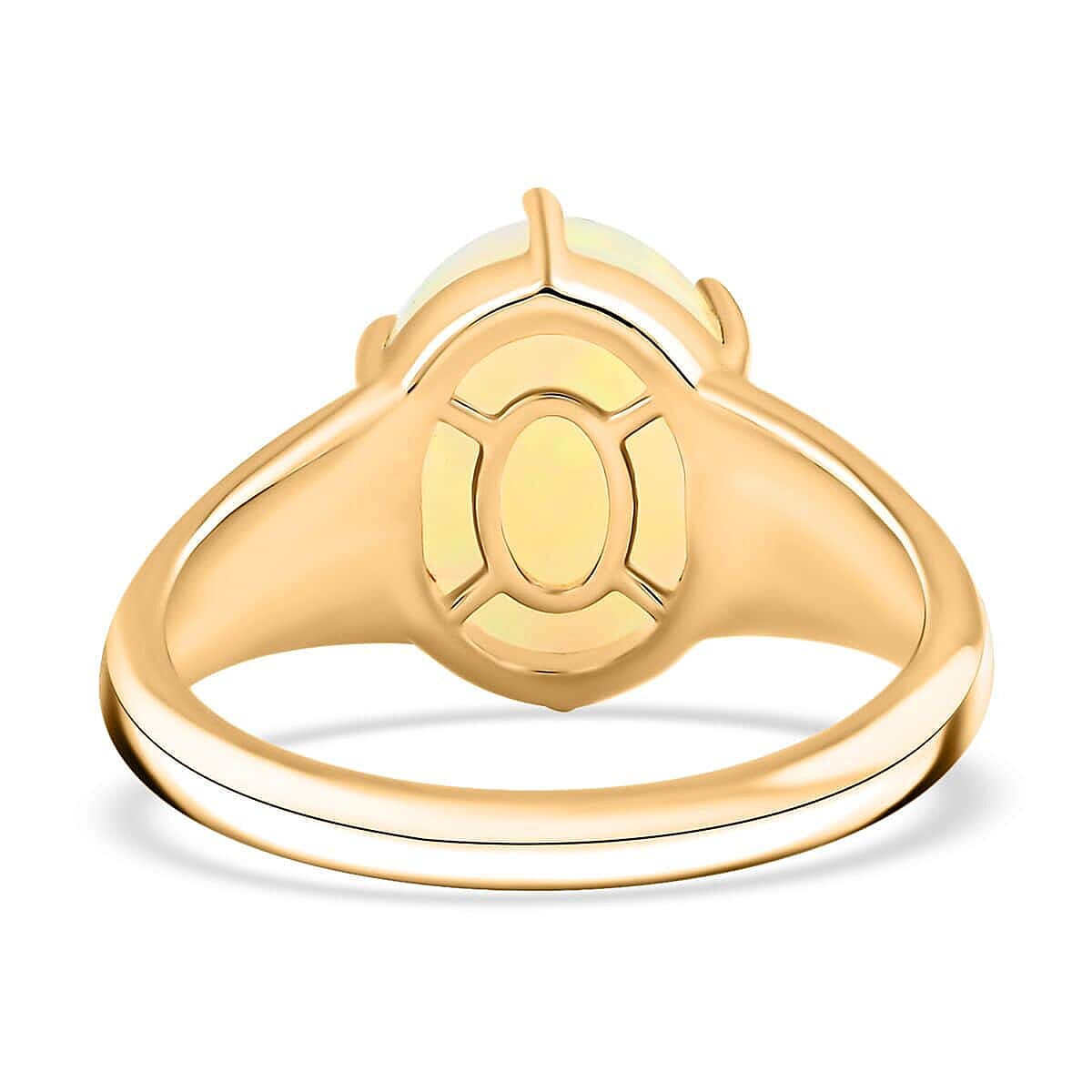 Certified & Appraised Luxoro 10K Yellow Gold AAA Ethiopian Welo Opal, Diamond (G-H, I2) (0.15 cts) Ring (Size 7.5) 2.80 ctw