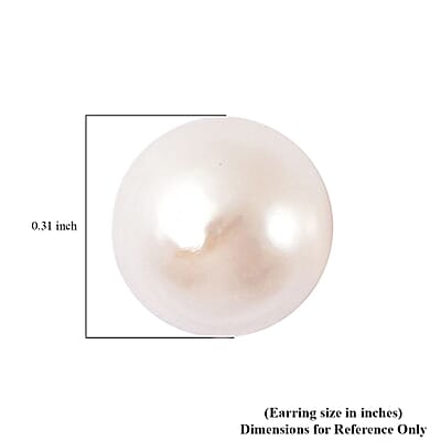 Japanese Akoya Pearl Stud Earrings in Rhodium Over Sterling Silver