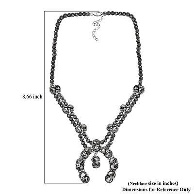 Artisan Crafted White Buffalo 26.75 ctw Snake Squash Blossom Necklace 18-20 Inches in Sterling Silver