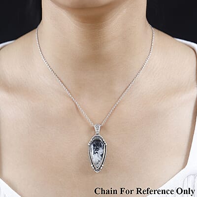 Artisan Crafted White Buffalo Pendant in Sterling Silver 16.00 ctw