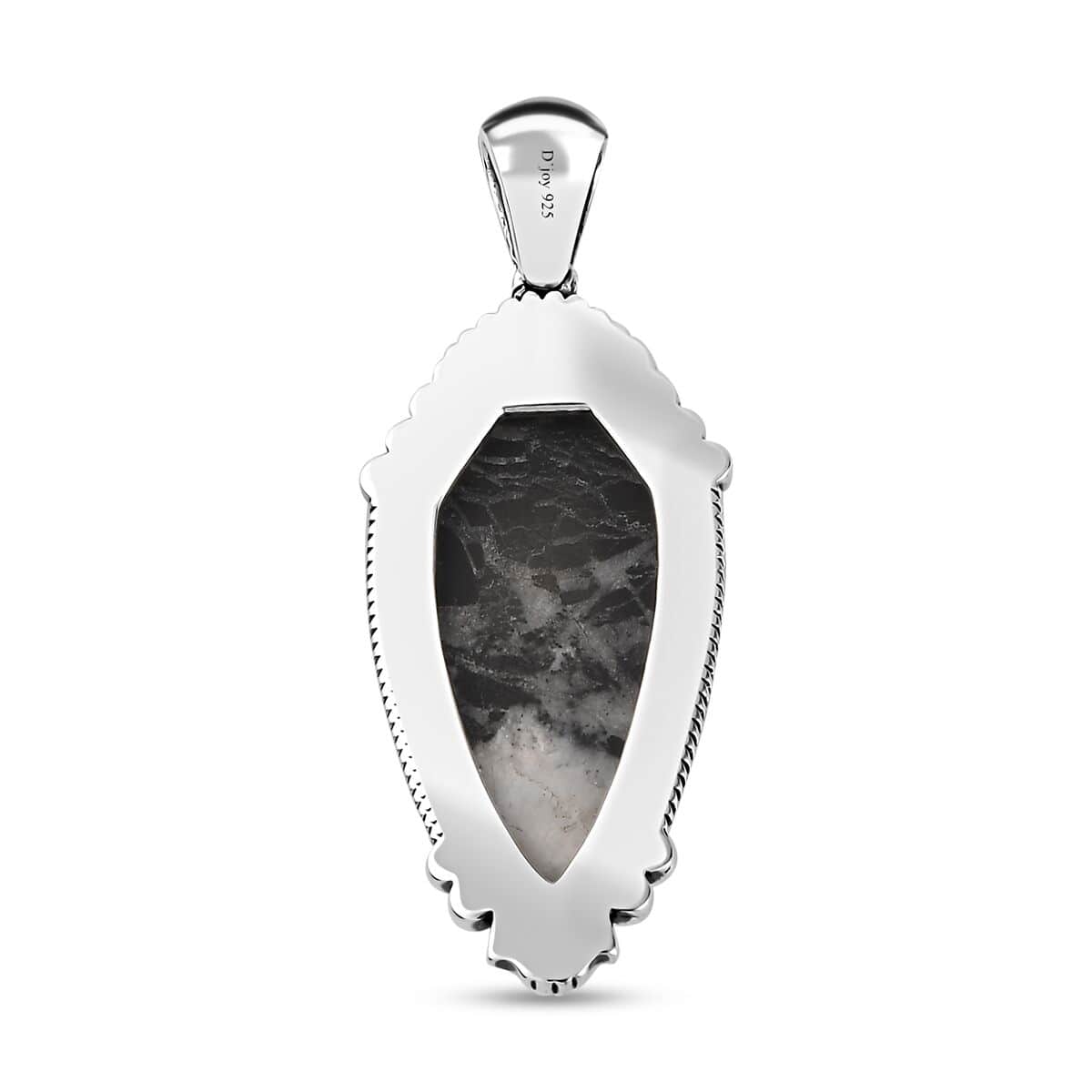 Artisan Crafted White Buffalo Pendant in Sterling Silver 16.00 ctw image number 4