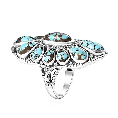 Artisan Crafted Blue Moon Turquoise Ring in Sterling Silver (Size 10.0) 9.75 ctw