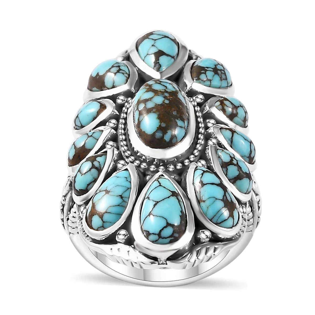 Artisan Crafted Blue Moon Turquoise Ring in Sterling Silver (Size 6.0) 9.75 ctw image number 0