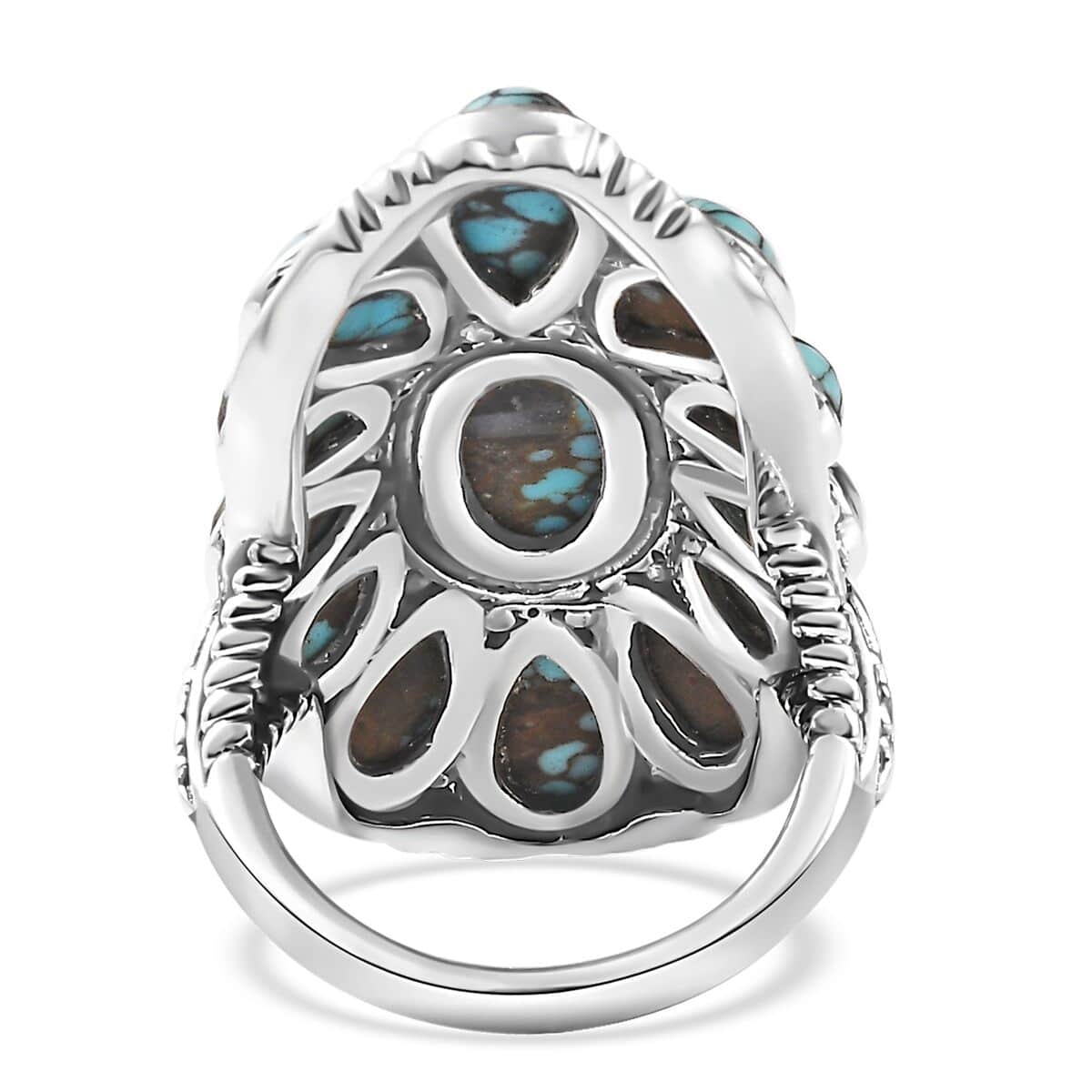 Artisan Crafted Blue Moon Turquoise Ring in Sterling Silver (Size 9.0) 9.75 ctw image number 4