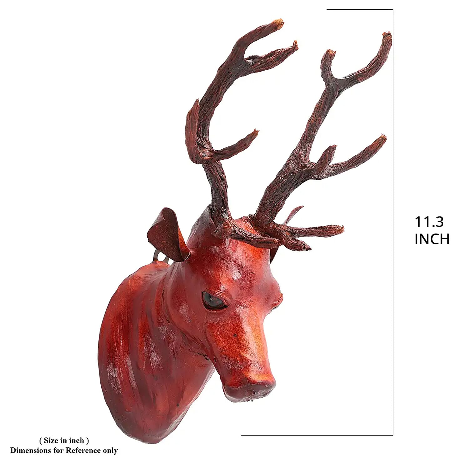 Brown Wall Hanging Leather Reindeer