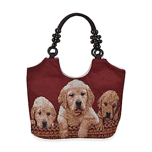 Red Dog Pattern 35% Polyester and 65% Cotton Tote Bag