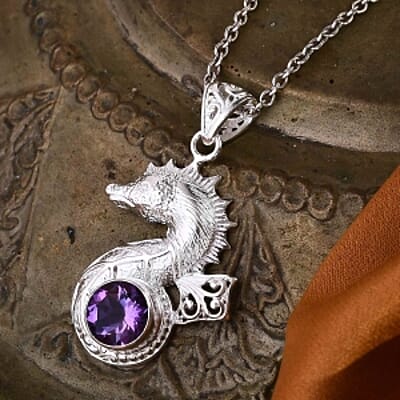 Rose de France Amethyst 3.00 ctw Pendant in Sterling Silver
