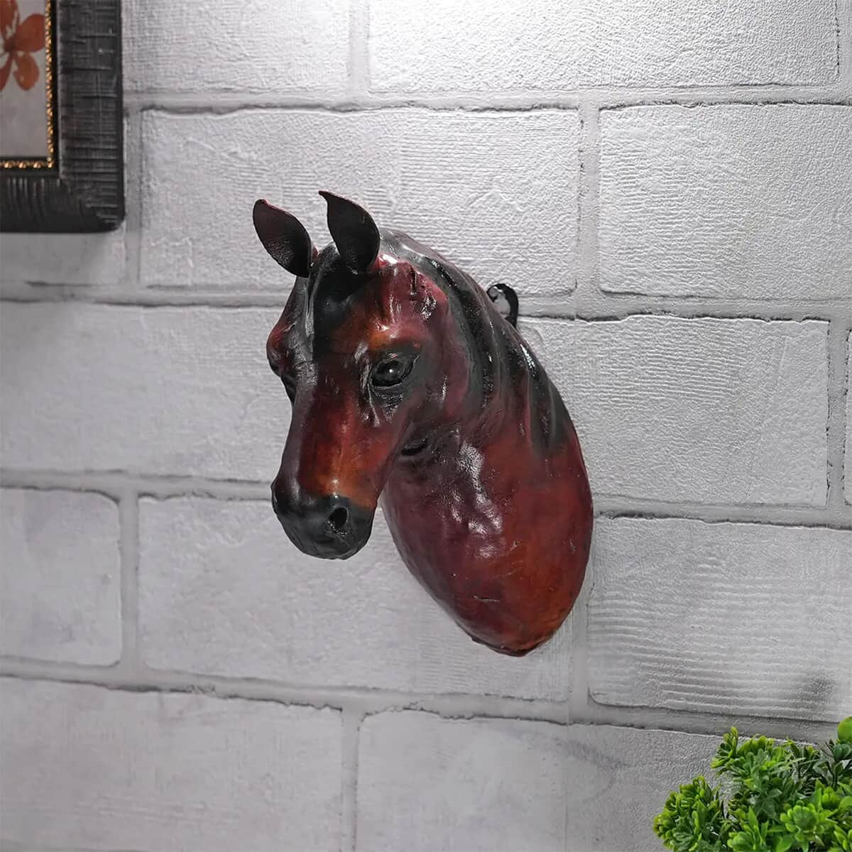 Brown Wall Hanging Leather Horse image number 1