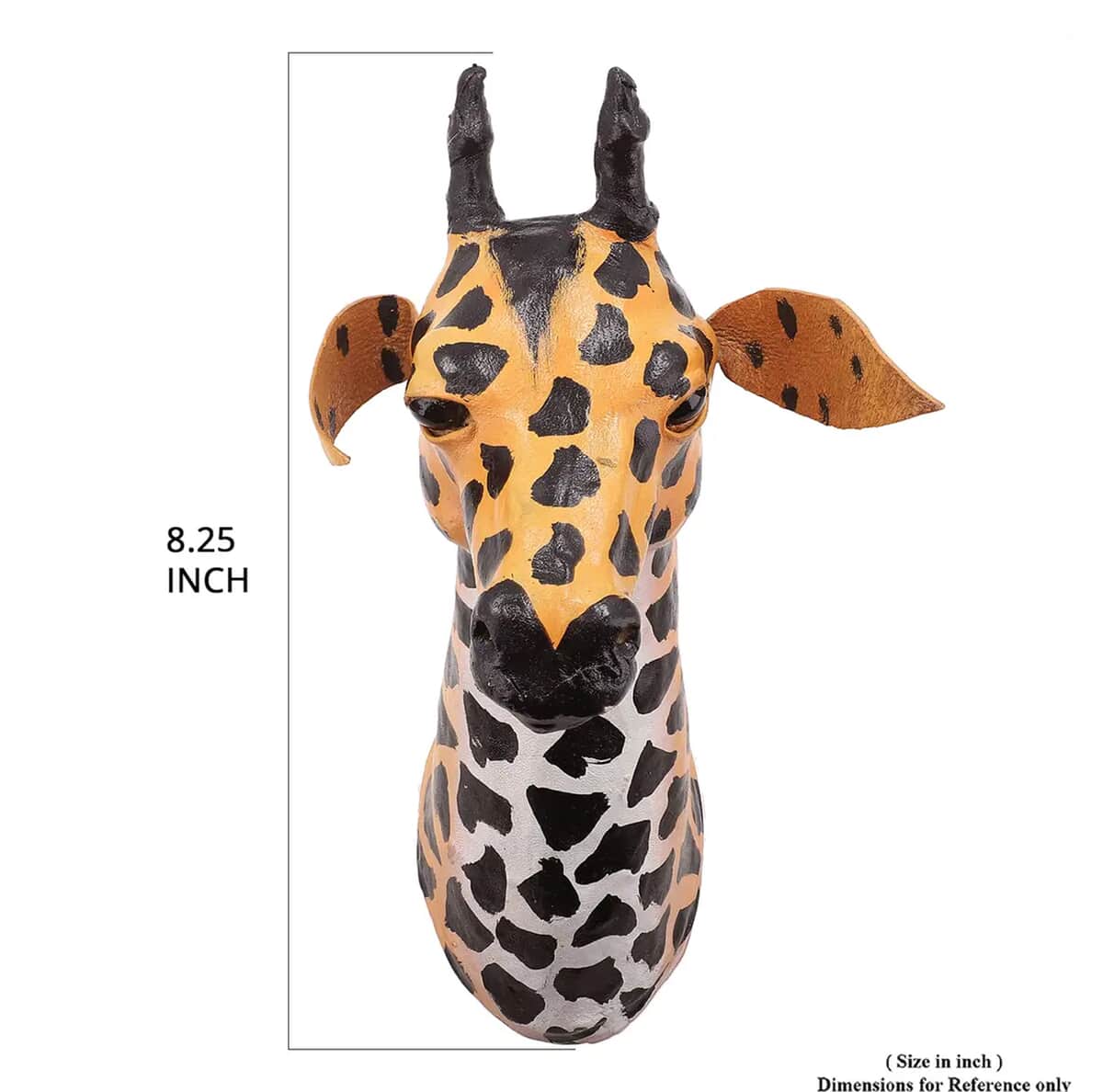 Yellow and Black Wall Hanging Leather Giraffe image number 7