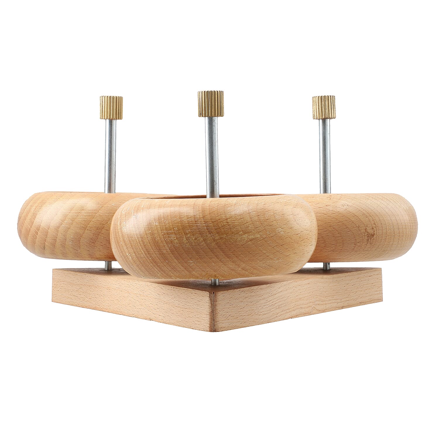 Wooden Bead Spinner with Triangular Base - 3 Revolving Spinner with Bearing, 3 Needle, 3 MTR Thread and Accessory (Patented)