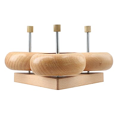 Wooden Bead Spinner with Triangular Base - 3 Revolving Spinner with Bearing, 3 Needle, 3 MTR Thread and Accessory (Patented)